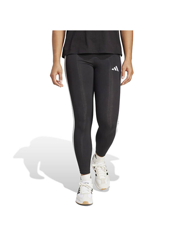 Adidas Essentials 3-Stripes Pamuk Kadın Siyah Tayt