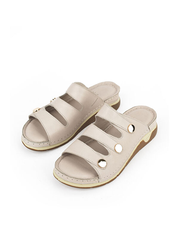 Kadın Hakiki Deri Terlik 1511008Z15 Gri - Görsel 6