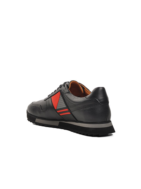 Siyah Floter Hakiki Deri Erkek Casual Ayakkabı Premium 130 M - Görsel 5