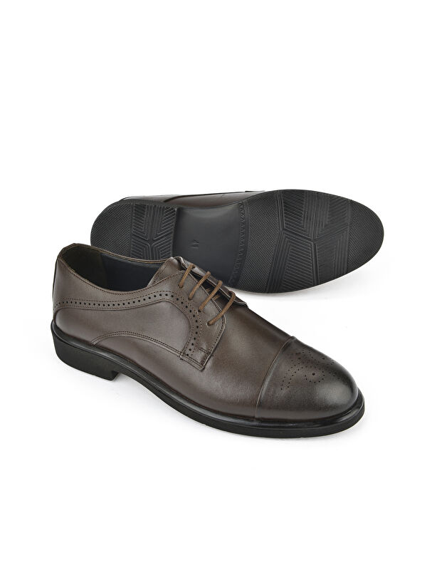 Erkek Hakiki Deri Klasik Ayakkabı 15148Z837 Kahve - Görsel 5