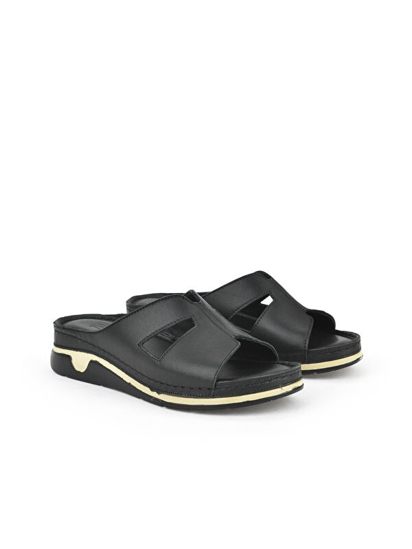 Kadın Hakiki Deri Terlik 1511008Z23 Siyah - Görsel 3