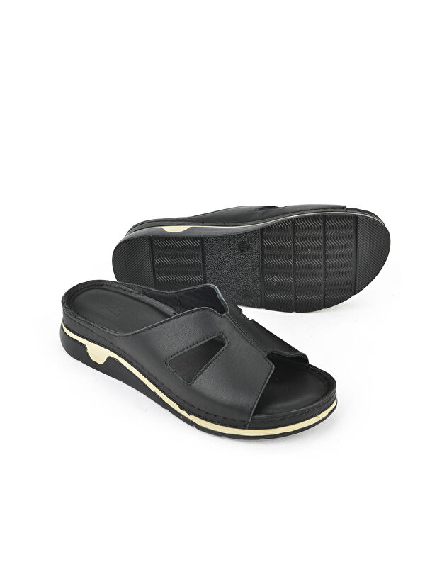 Kadın Hakiki Deri Terlik 1511008Z23 Siyah - Görsel 5