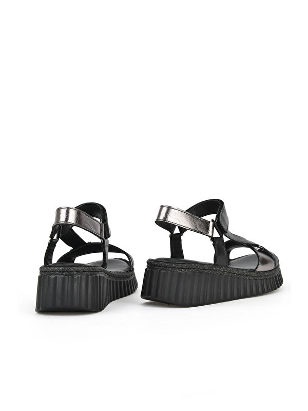 Kadın Hakiki Deri Sandalet 1511008Z413 Siyah - Görsel 4