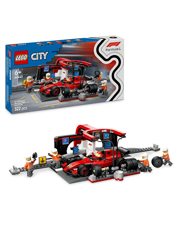 Lego City Ferrari Arabalı F1 Pit Stop ve Pit Ekibi 60443
