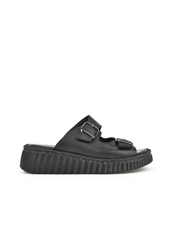 Kadın Hakiki Deri Terlik 1511008Z188 Siyah - Görsel 2