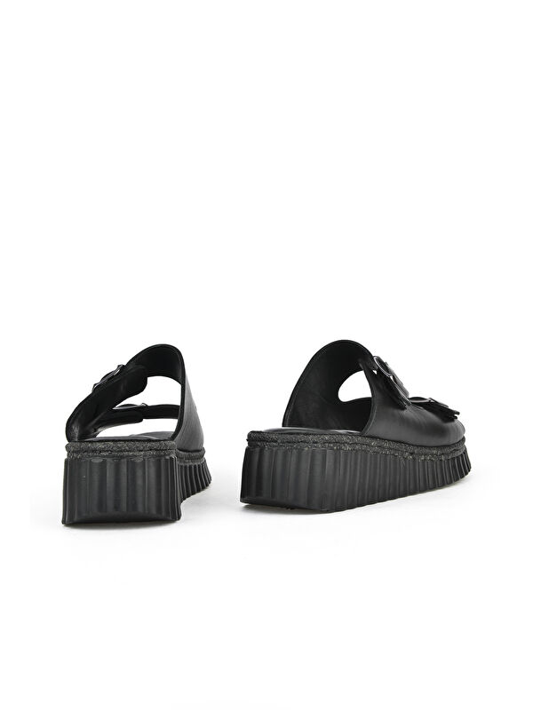 Kadın Hakiki Deri Terlik 1511008Z188 Siyah - Görsel 4