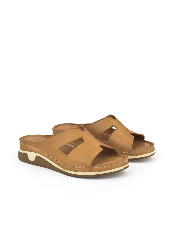 Kadın Hakiki Deri Terlik 1511008Z23 Taba - Görsel 3