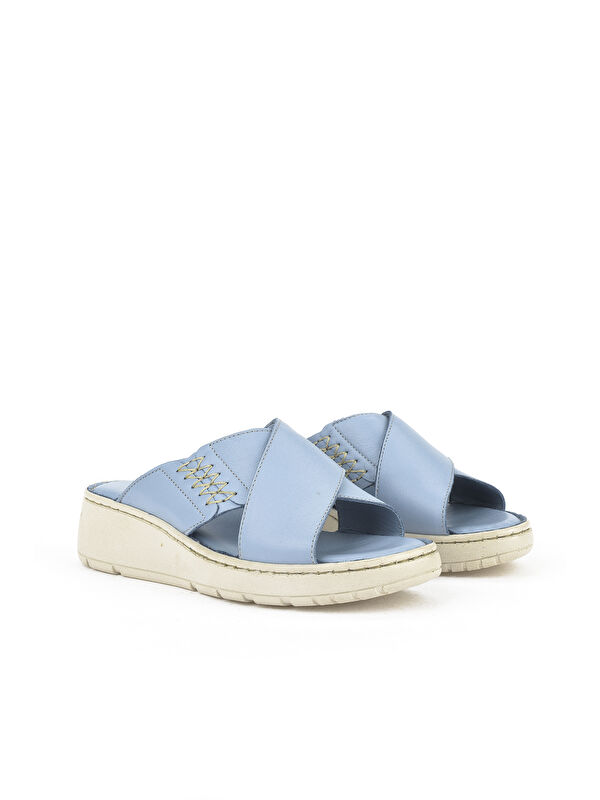 Kadın Hakiki Deri Terlik 1511048Z15 Jean - Görsel 3