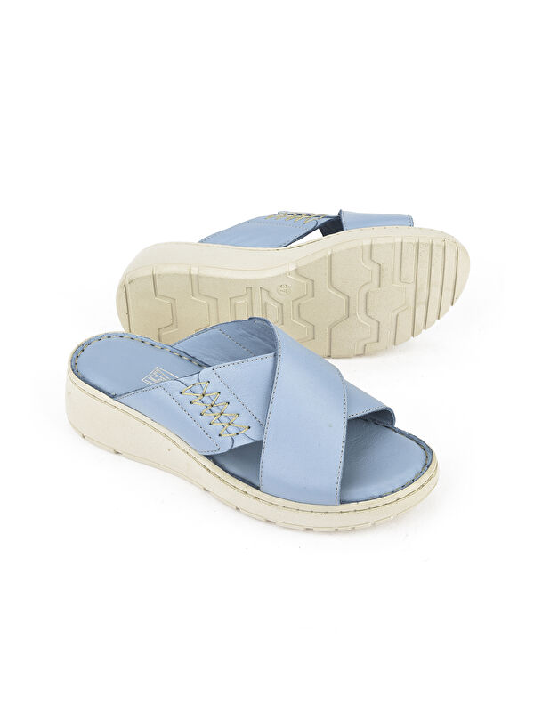 Kadın Hakiki Deri Terlik 1511048Z15 Jean - Görsel 5