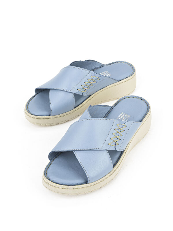 Kadın Hakiki Deri Terlik 1511048Z15 Jean - Görsel 6