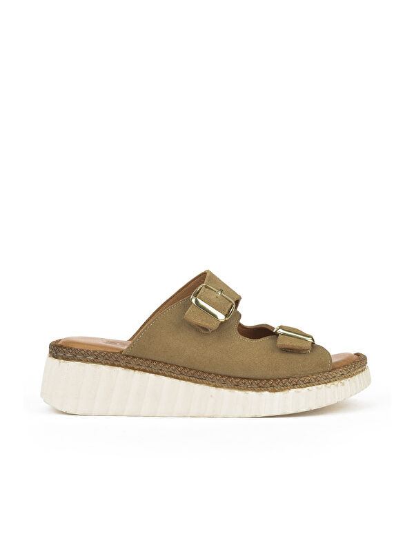 Kadın Hakiki Deri Terlik 1511008Z1882 Ten - Görsel 2