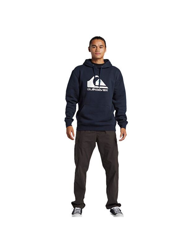 Quiksilver Big Logo Hoodie Erkek Mavi Kapüşonlu Sweatshirt