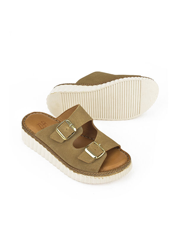 Kadın Hakiki Deri Terlik 1511008Z1882 Ten - Görsel 5