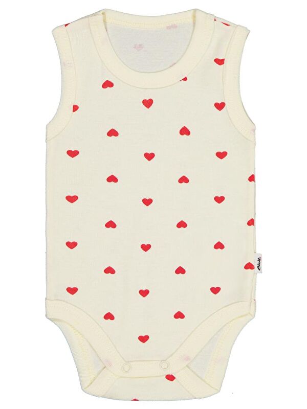 Civil Baby Kalp Baskılı 1-36 Ay Çıtçıtlı Badi - Sarı 3-6 Ay