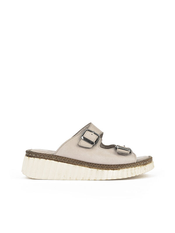 Kadın Hakiki Deri Terlik 1511008Z188 Gri - Görsel 2