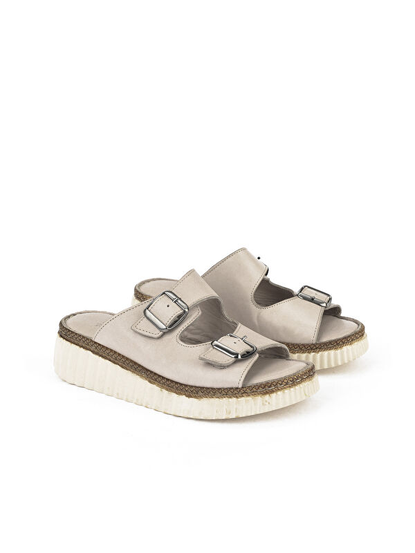 Kadın Hakiki Deri Terlik 1511008Z188 Gri - Görsel 3