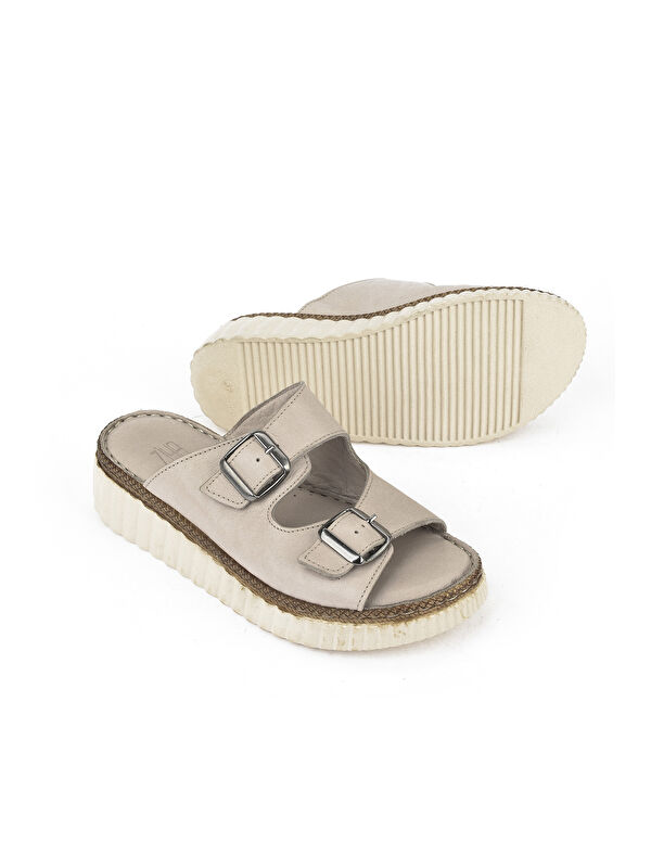 Kadın Hakiki Deri Terlik 1511008Z188 Gri - Görsel 5