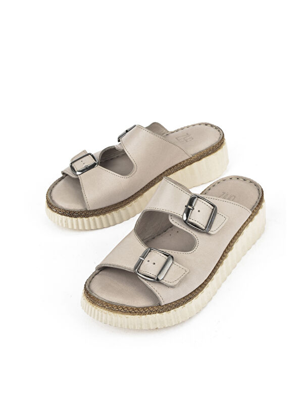 Kadın Hakiki Deri Terlik 1511008Z188 Gri - Görsel 6