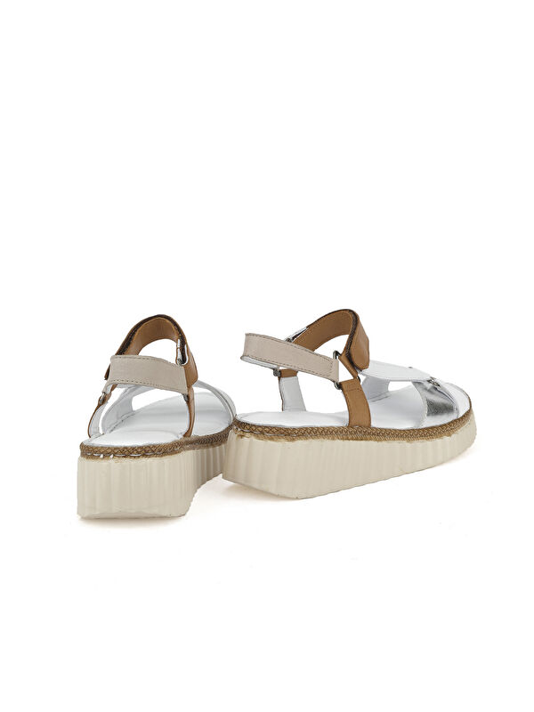 Kadın Hakiki Deri Sandalet 1511008Z413 Beyaz - Görsel 4