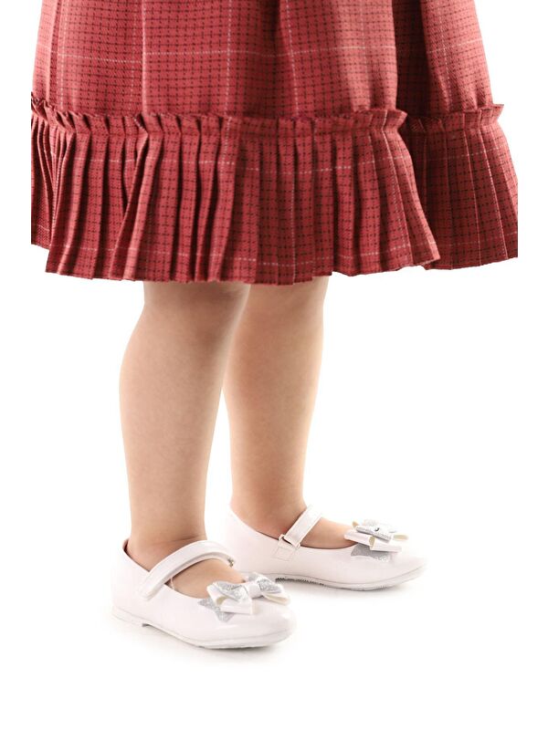 Cırtlı Kum Sim Fiyonklu Kız Çocuk Babet Ayakkabı Ege 202 Rugan - Görsel 3