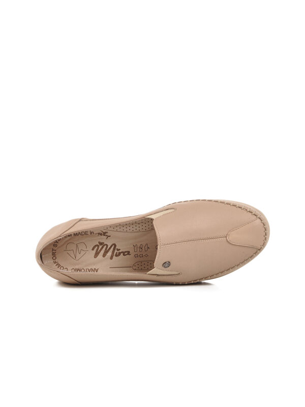 Krem Hakiki Deri Anatomik Kadın Casual Ayakkabı 664 Z - Görsel 5