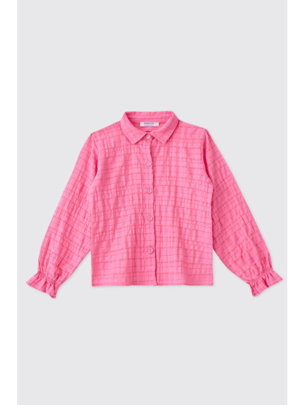 Panço Kız Çocuk Pembe Gömlek