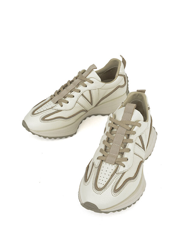 Kadın Hakiki Deri Sneaker 1431000Z4660 Krem - Görsel 3