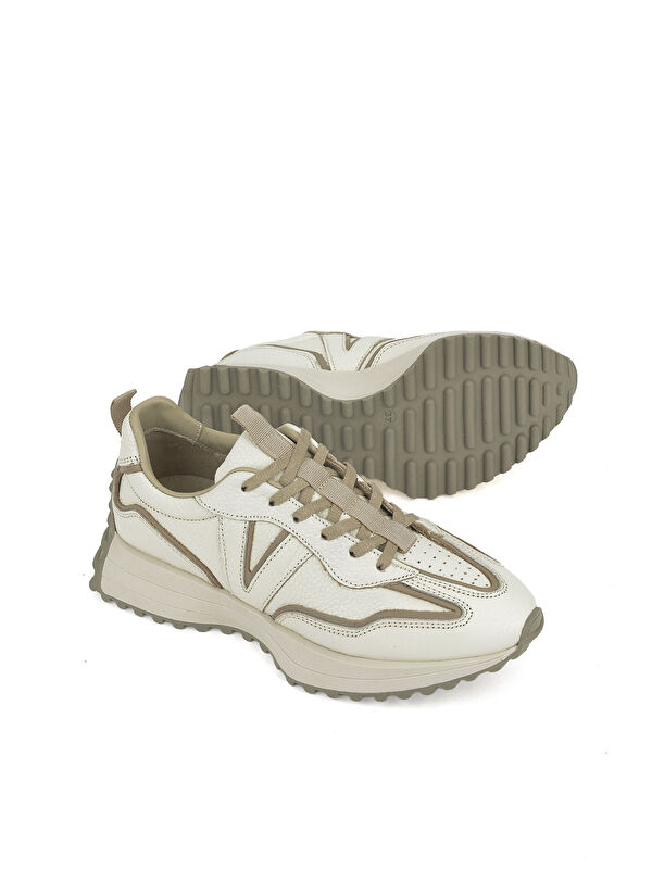Kadın Hakiki Deri Sneaker 1431000Z4660 Krem - Görsel 4