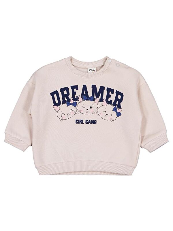 Civil Baby Ayıcık Baskılı Çizgili 6-18 Ay Sweatshirt