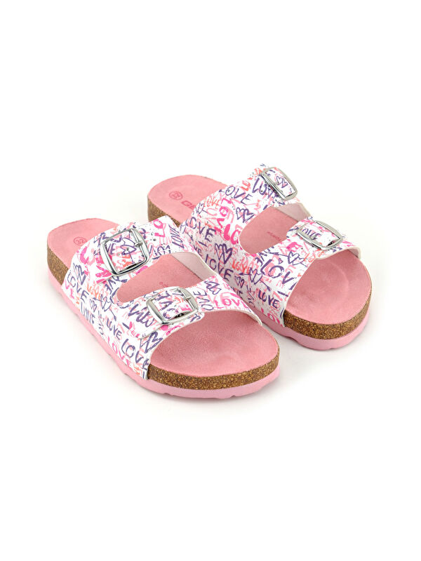 Kız Çocuk Yazlık Rahat Mantar PVC Taban İki Toka Ayarlanabilir Günlük Terlik - Görsel 4