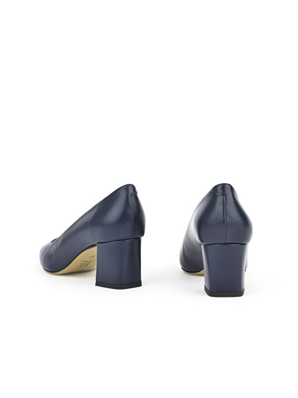 Kadın Hakiki Deri Topuklu Ayakkabı 1511030Z974 Lacivert - Görsel 4