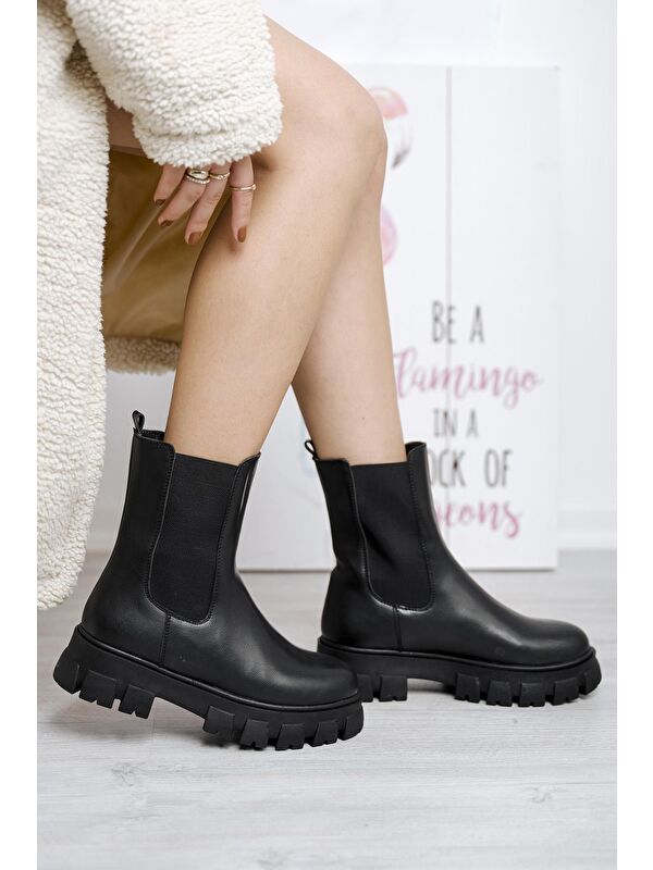 Keanna Lastikli Kalın Taban Kadın Bot - Görsel 3