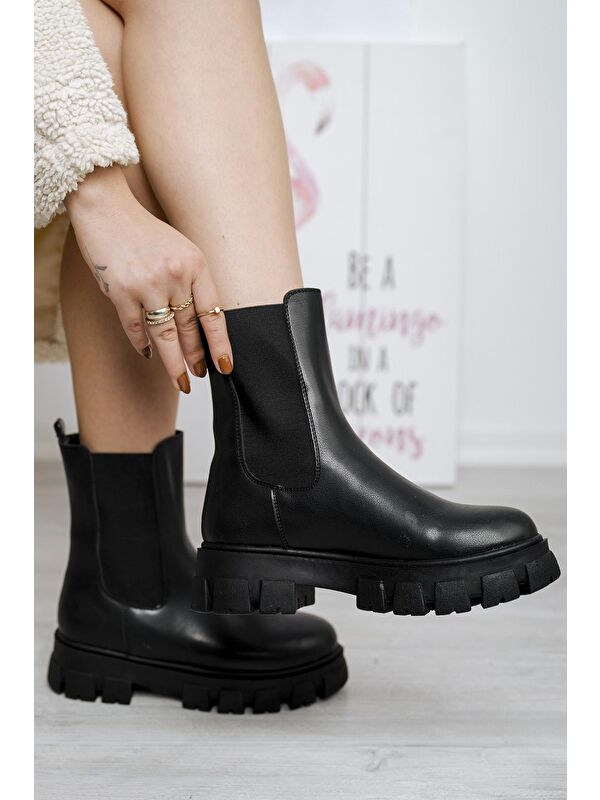 Keanna Lastikli Kalın Taban Kadın Bot - Görsel 5