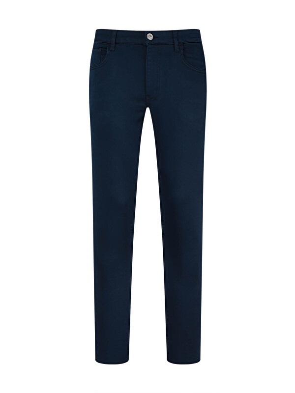 Hatemoğlu Lacivert Slim Fit Pamuklu 5 Cep Kanvas Pantolon