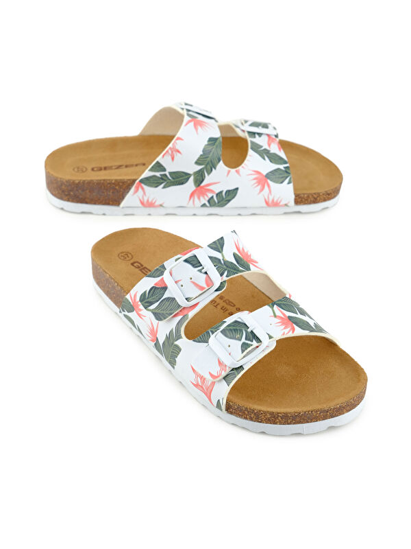 Kadın Yazlık Rahat Mantar PVC Taban İki Toka Ayarlanabilir Günlük Terlik - Görsel 2