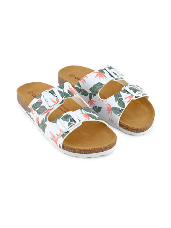 Kadın Yazlık Rahat Mantar PVC Taban İki Toka Ayarlanabilir Günlük Terlik - Görsel 4