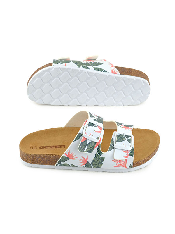 Kadın Yazlık Rahat Mantar PVC Taban İki Toka Ayarlanabilir Günlük Terlik - Görsel 6