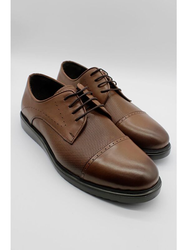 Taba Hakiki Deri Rugan Eva Taban Bağcıklı Klasik Ayakkabı 1033240181 - Görsel 4