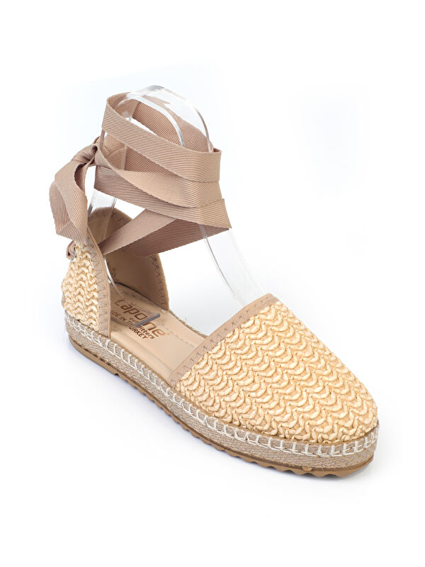 Capone Outfitters Brianna Kalın Tabanlı Bilekten Bağlamalı Kadın Espadril