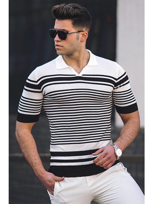 Madmext Siyah Polo Yaka Erkek Tişört 5083