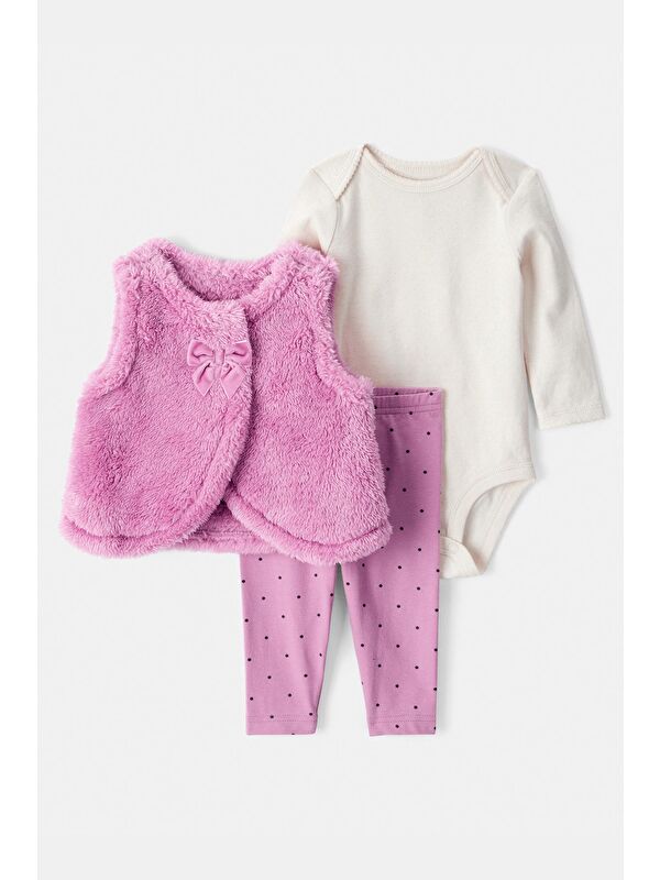 Carter's Kız Bebek Mor Yelekli Set