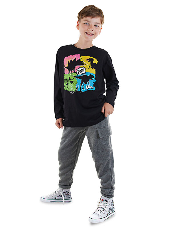 Denokids Dinolar Erkek Çocuk T-Shirt Pantolon Takım