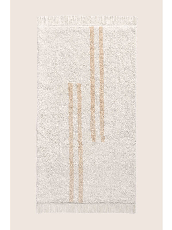 İrya Bound Tekli Banyo Paspası %100 Pamuk 70x120 cm Beyaz