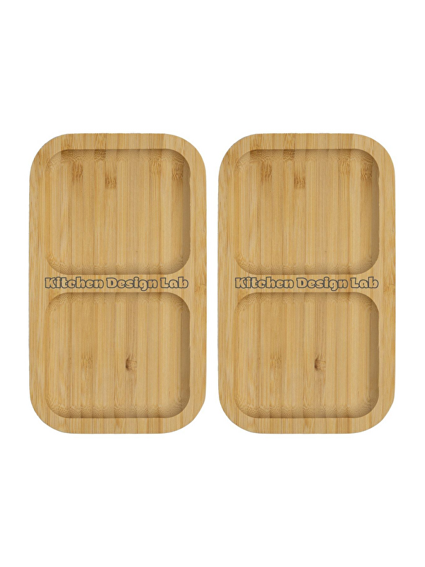 Kitchen Design Lab 2 Adet Bambu 2 Bölmeli Çerezlik