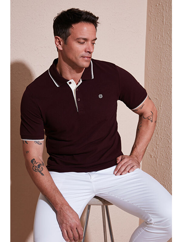Buratti %100 Pamuk Düğmeli Slim Fit Erkek Polo Yaka Tişört 5902118