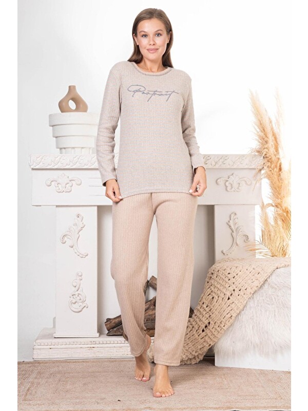 Fullamoda Beautiful Baskılı Büyük Beden Pijama Takımı