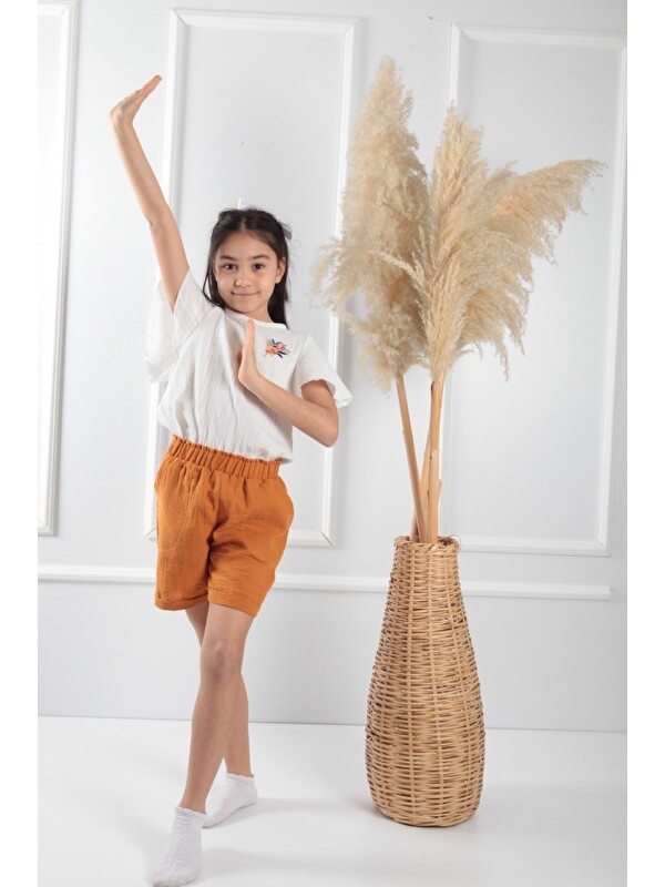 Mulberry Kız Çocuk Müslin Şort