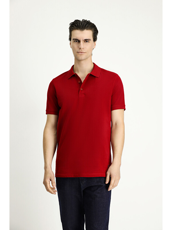 Kiğılı Slim Fit Dar Kesim Nakışlı Pamuk Polo Yaka Tişört