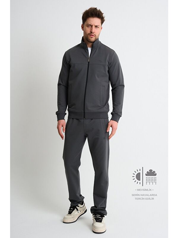 Shooter Sportswear Gri Premium Rahat Kalıp Mevsimlik Yumuşak Dokulu Erkek Eşofman Takımı