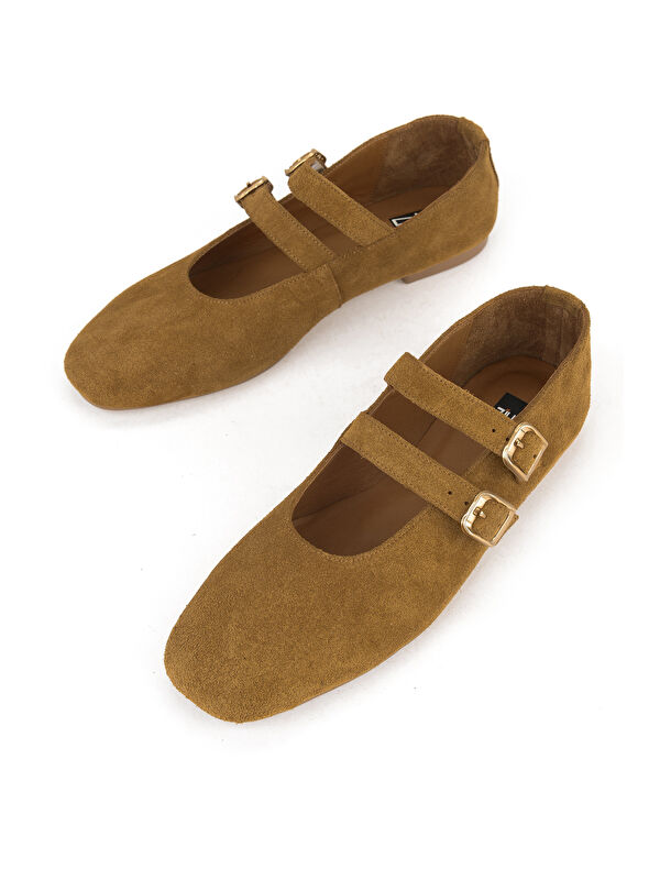 Ziya Ayakkabi Kahverengi Ziya Ayakkabi Hakiki Kadın Deri Babet 153111Z4083